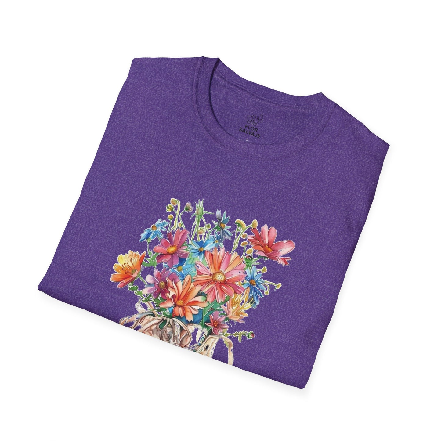 Floral Sneakers T-Shirt, Unisex Softstyle Tee, Boho Casual Shirt, Gift for Nature Lovers, Spring/Fall Fashion