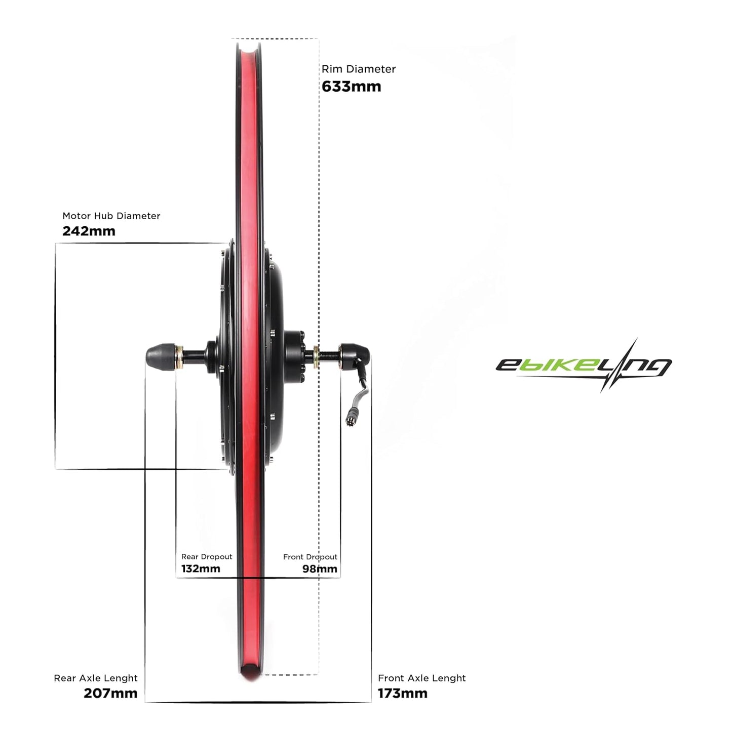 48V 700C Rear 1200 Watt Ebike Conversion Kit, Electric Bike Conversion Kit with Waterproof Components, Add on Electric Bike Kit for Effortless Cycling, High Performance, Durable and Reliable
