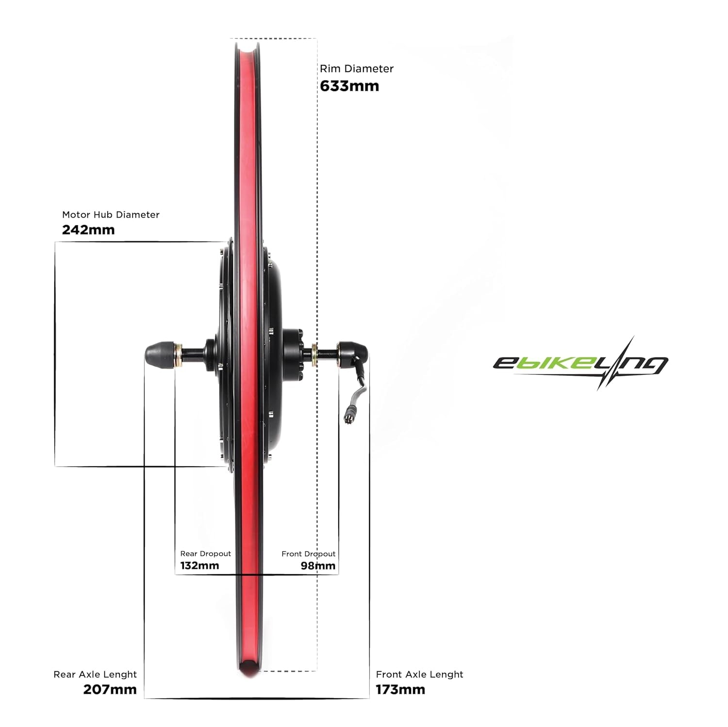 48V 700C Rear 1200 Watt Ebike Conversion Kit, Electric Bike Conversion Kit with Waterproof Components, Add on Electric Bike Kit for Effortless Cycling, High Performance, Durable and Reliable
