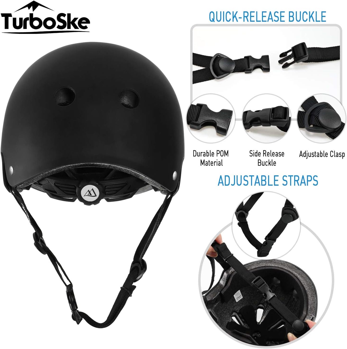 Skateboard Helmet, BMX Helmet, Multi-Sport Helmet, Bike Helmet for Kids, Youth, Men, Women