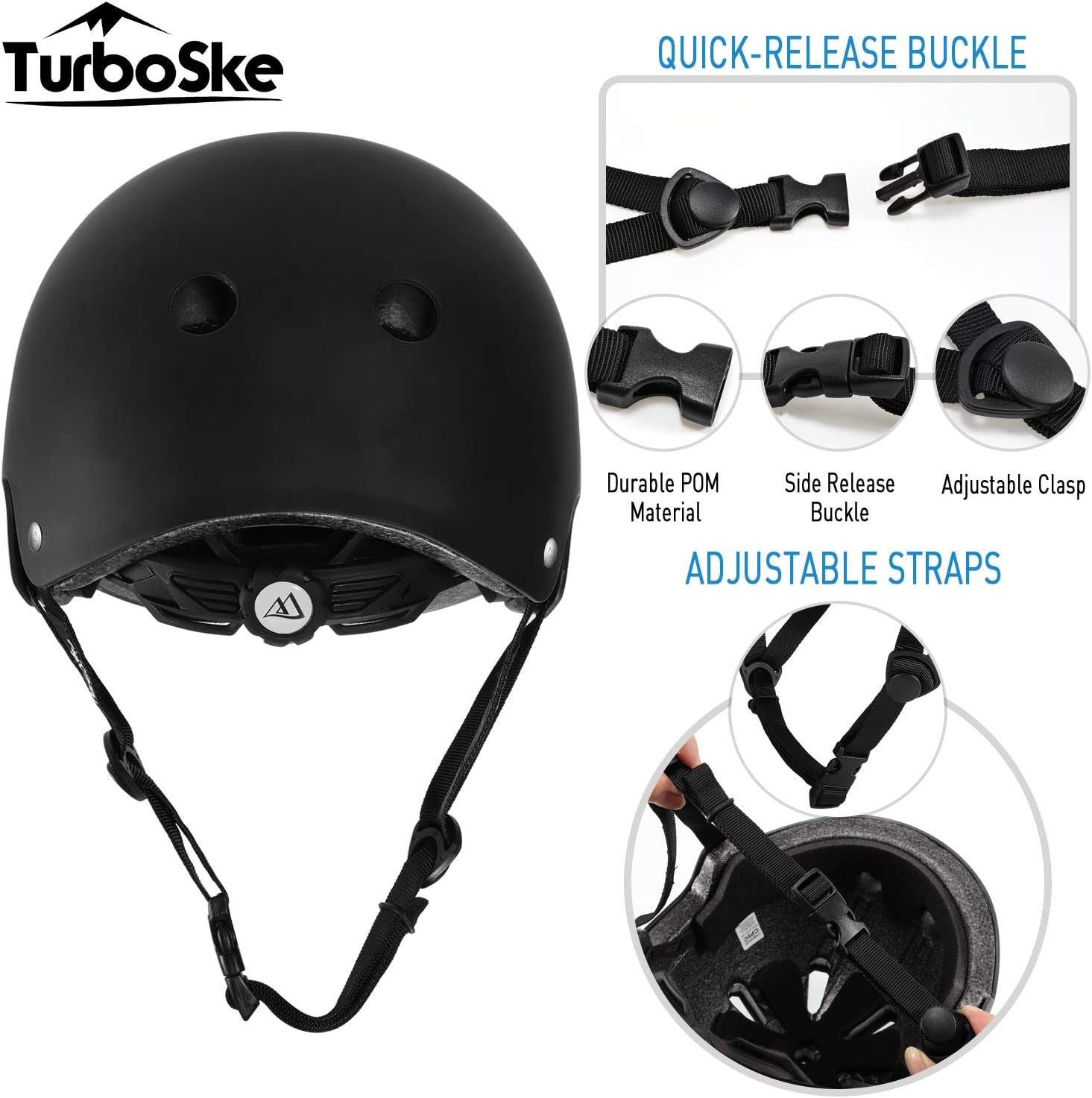 Skateboard Helmet, BMX Helmet, Multi-Sport Helmet, Bike Helmet for Kids, Youth, Men, Women