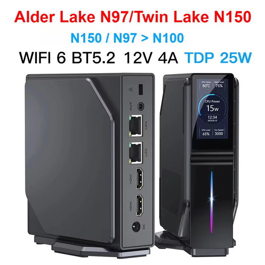 S1 Alder Lake N97 MINI PC Twin Lake N150 DDR4 3200Mhz 16GB 512GB SSD Win11 WIFI6 BT5.2 MINI PC Gamer Computer VS N100