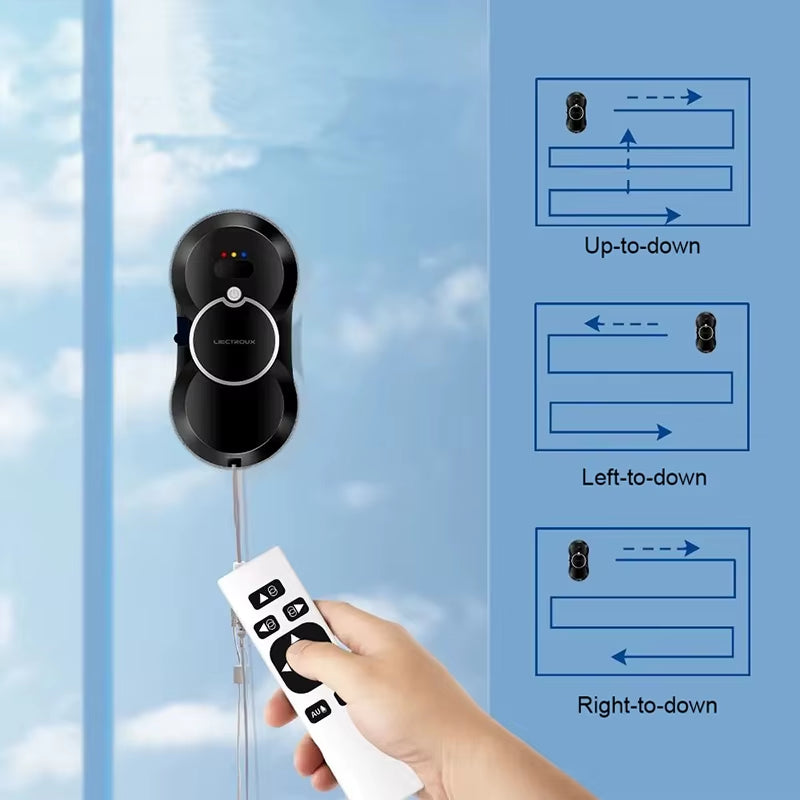 Window Cleaning Robot  HCR-10 Water Spraying Ultrathin Robot Window Cleaner, Auto Electric Glass Wet Mop, Smart Memory
