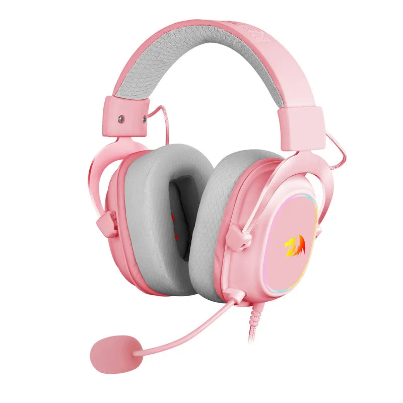 Redragon Pink Earpiece RGB Wired Gaming Headset - 7.1 Surround Sound Multi Platforms