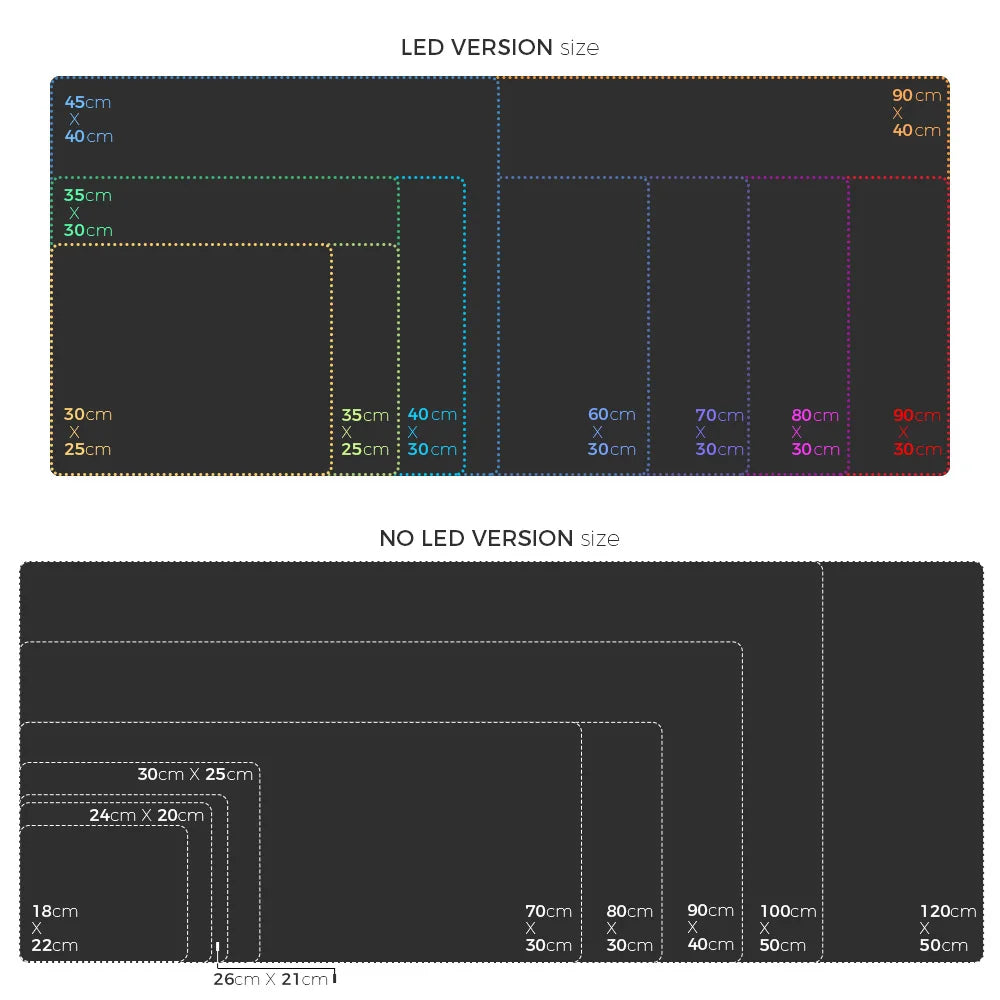 LED Light Mousepad RGB Keyboard Cover Desk-mat
