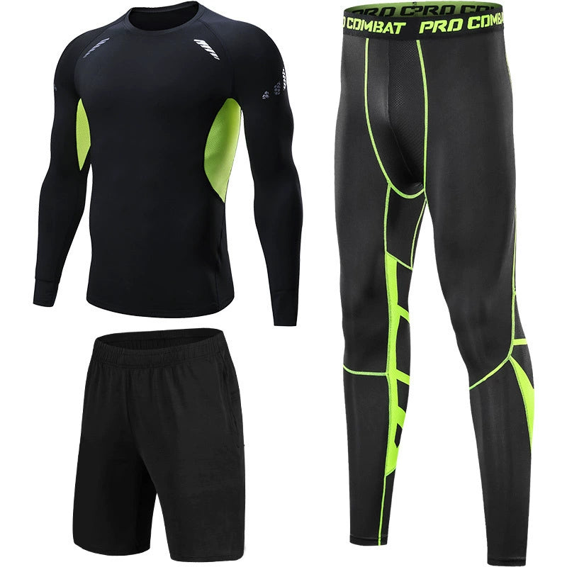 Men's Three-Piece Suit Quick-Dry Basketball Sports Spring & Fall Workout Clothes