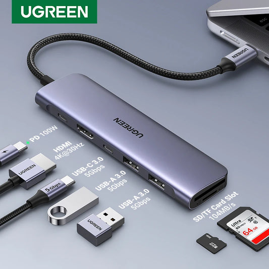 USB C Hub 7 in 1 USB C Dock 4K HDMI 100W PD