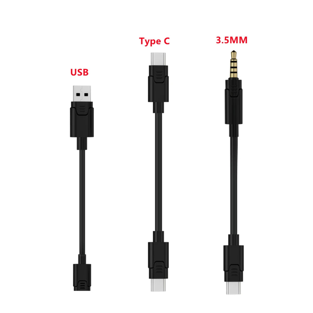 EKSA Type C to 3.5mm Audio Cable / Type C to Type C Cable / Type C Female to USB Cable for E5000 Pro 3in1 Gaming Headset Gamer
