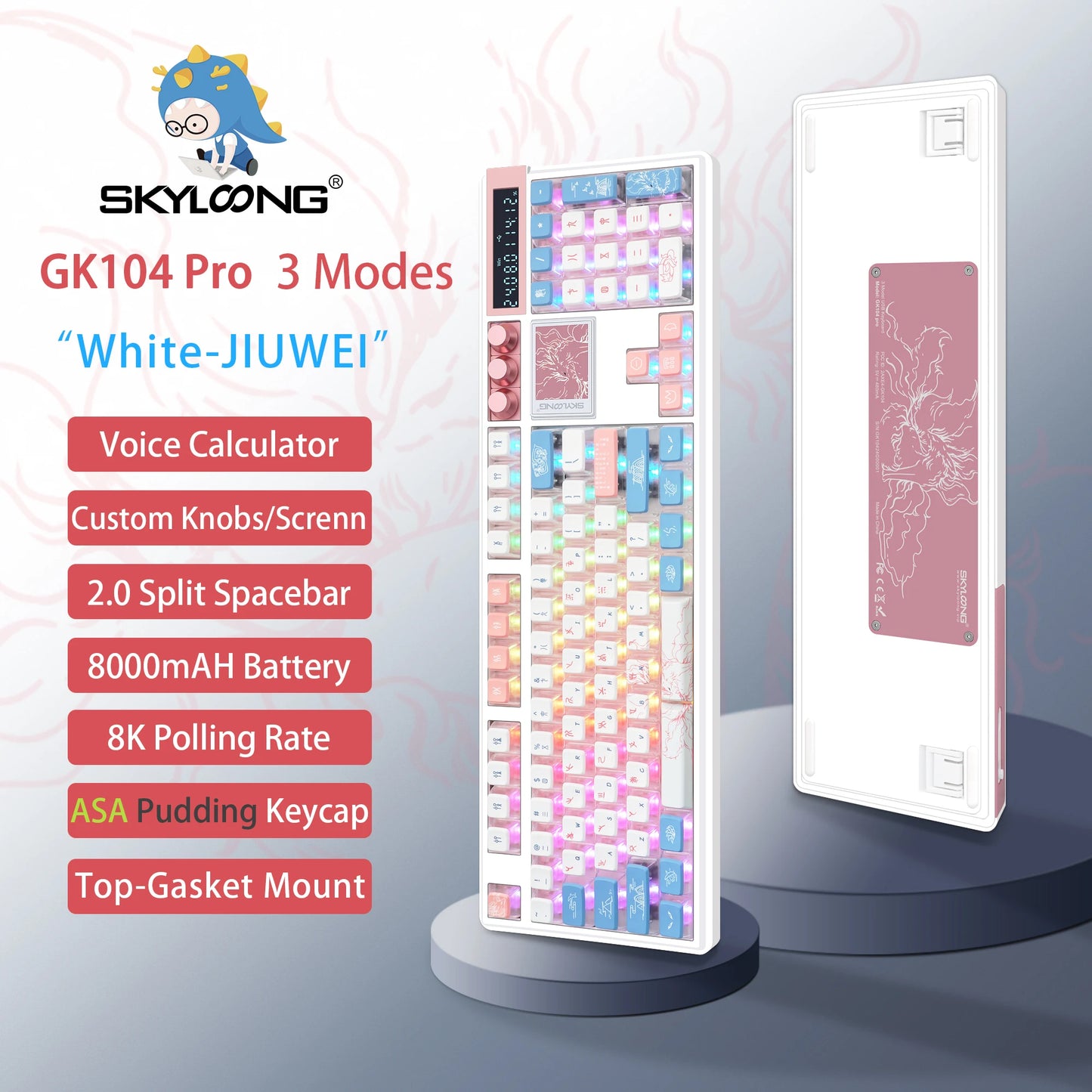 SKYLOONG GK104 Pro Full-Size 3-Mode Wireless Mechanical Keyboard