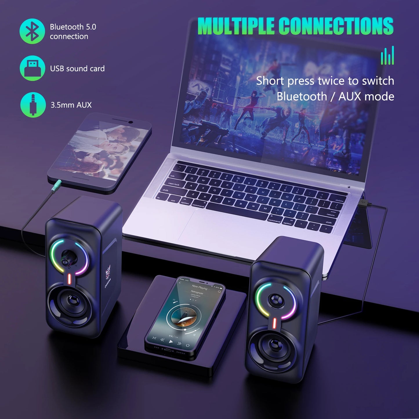 L6 Computer Speaker Subwoofer Heavy Bass Game Stereo