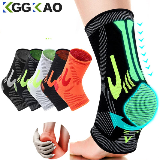1Pcs Ankle Compression Sleeve for Women/Men,Ankle Brace for Sprained, Toeless Compression Sock for Arch & Heel Pain Relief