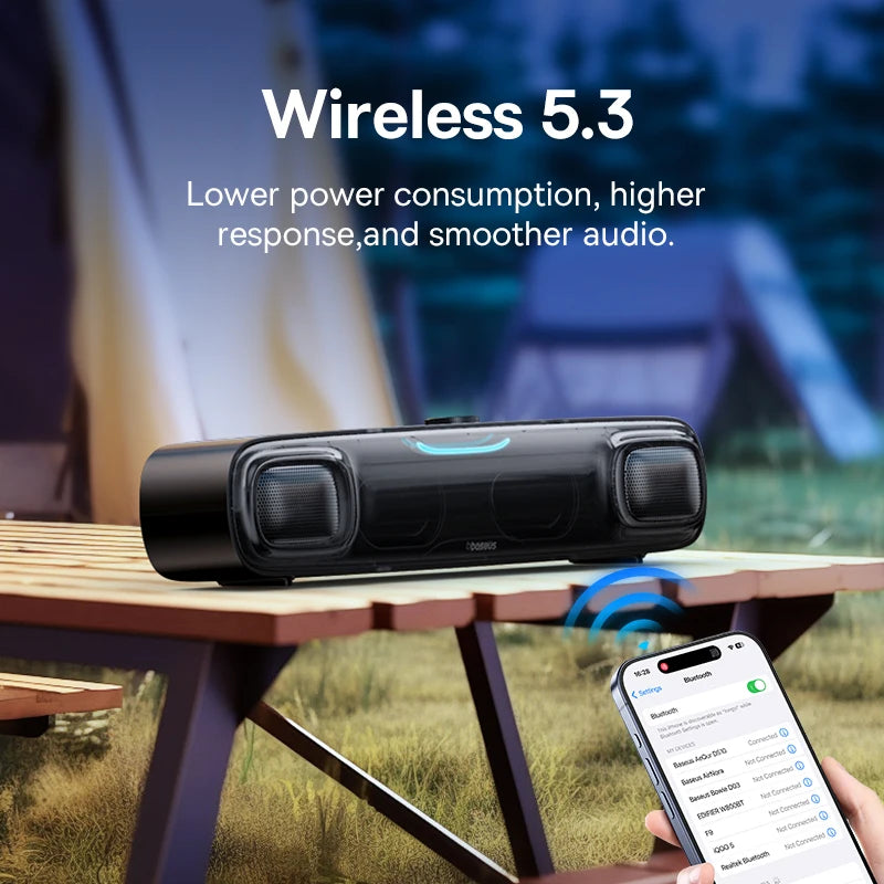 Baseus DS10 Portable Soundbar Speaker Bluetooth 5.3 4-Unit Driver Audio 3D Soundscape Surround