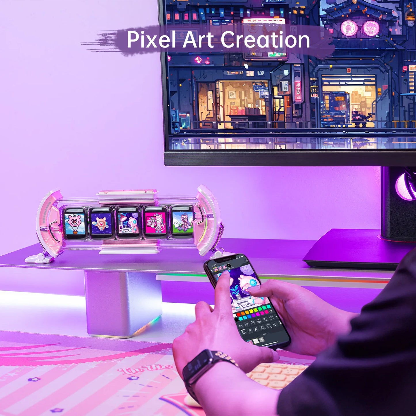 Divoom Times Gate - Cute Gaming Digital Clock with Smart App-Controlled