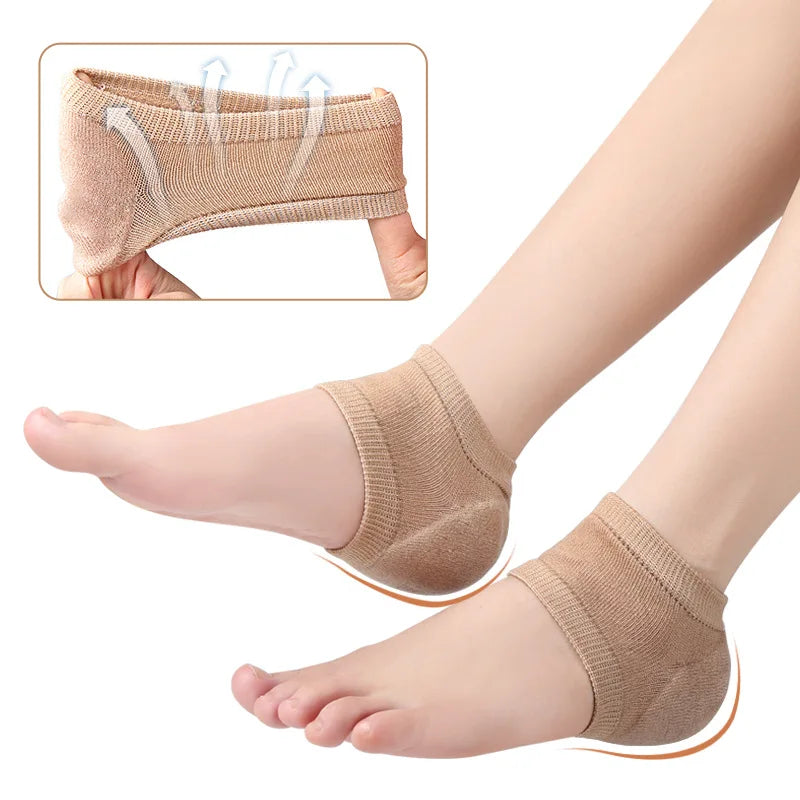 Pads Heel Cups Plantar Fasciitis Support Feet Care Skin Repair Cushion Half-yard Socks