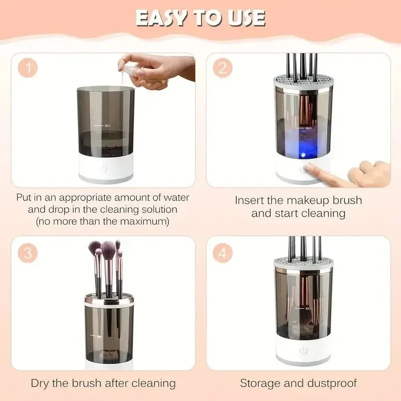 USB Plug Portable Electric Makeup Brush Cleaner with Rubber