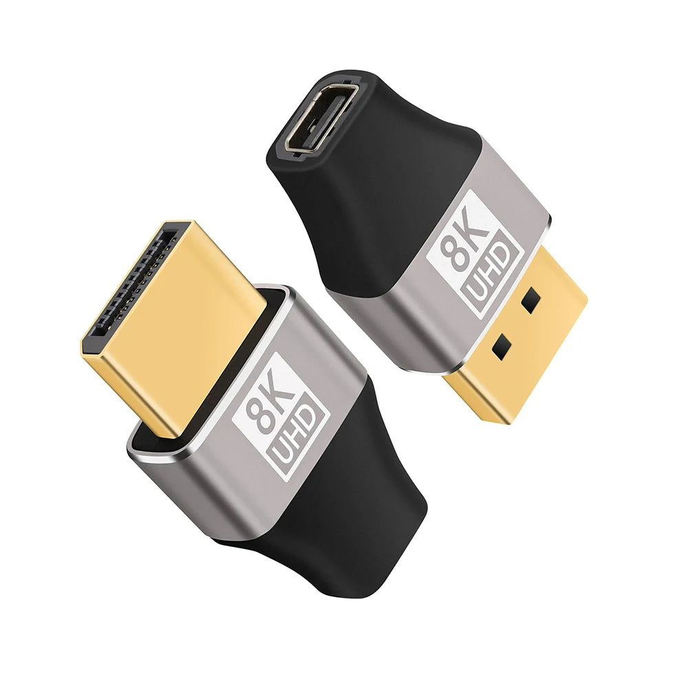 Mini DisplayPort to DisplayPort Adapter 8K60Hz DP2.1 Female to MiniDP Male Bi-Directional