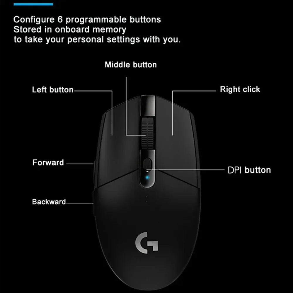 Original Logitech G304 Ligthspeed Wireless Gaming Mouse