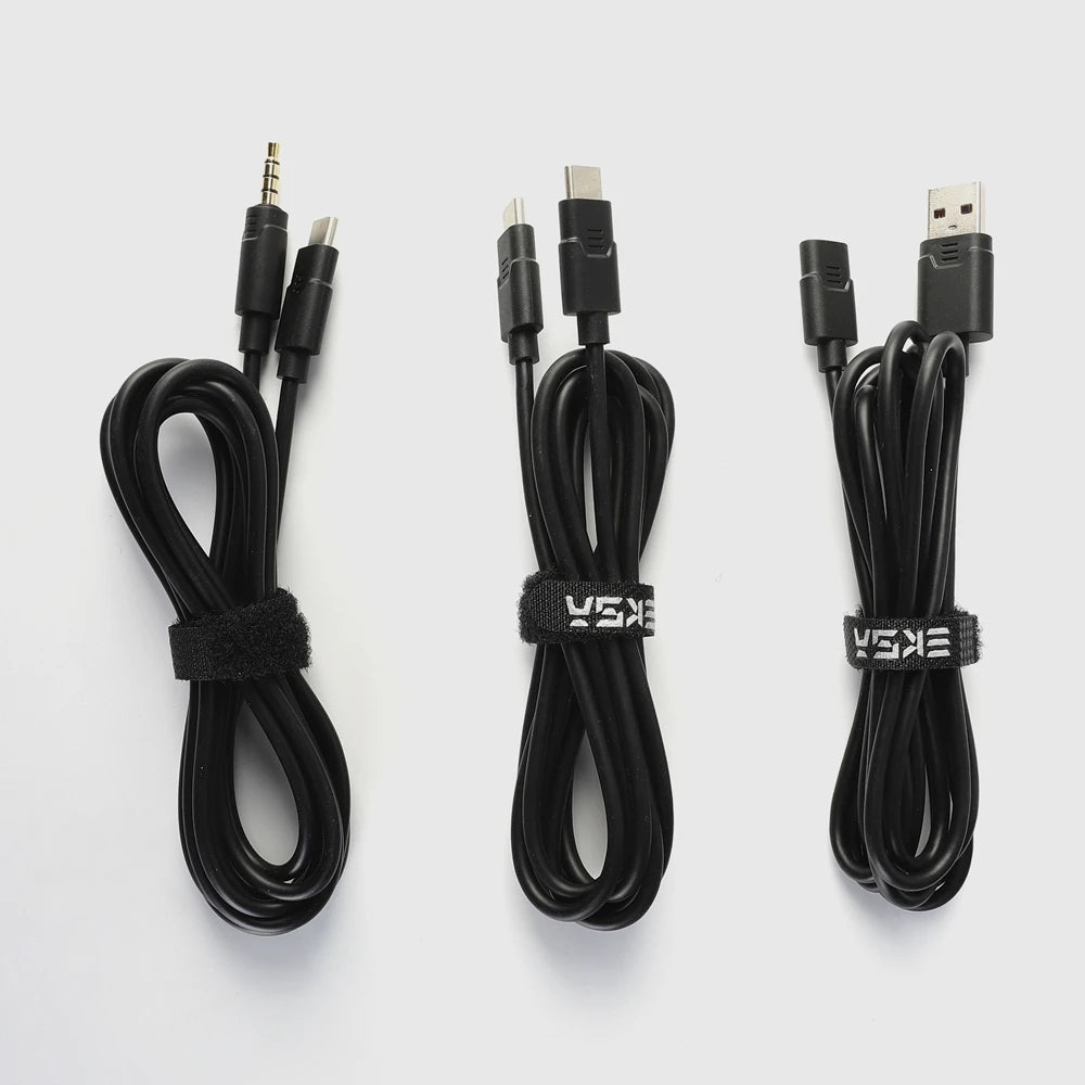 EKSA Type C to 3.5mm Audio Cable / Type C to Type C Cable / Type C Female to USB Cable for E5000 Pro 3in1 Gaming Headset Gamer