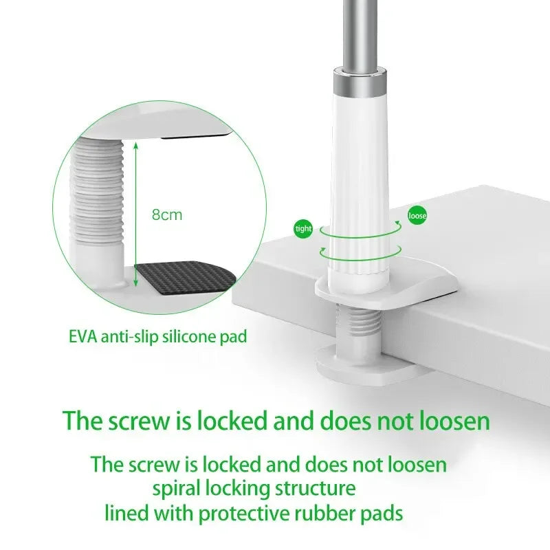 Phone Clip on Stand Holder with Grip Flexible Long Arm Gooseneck
