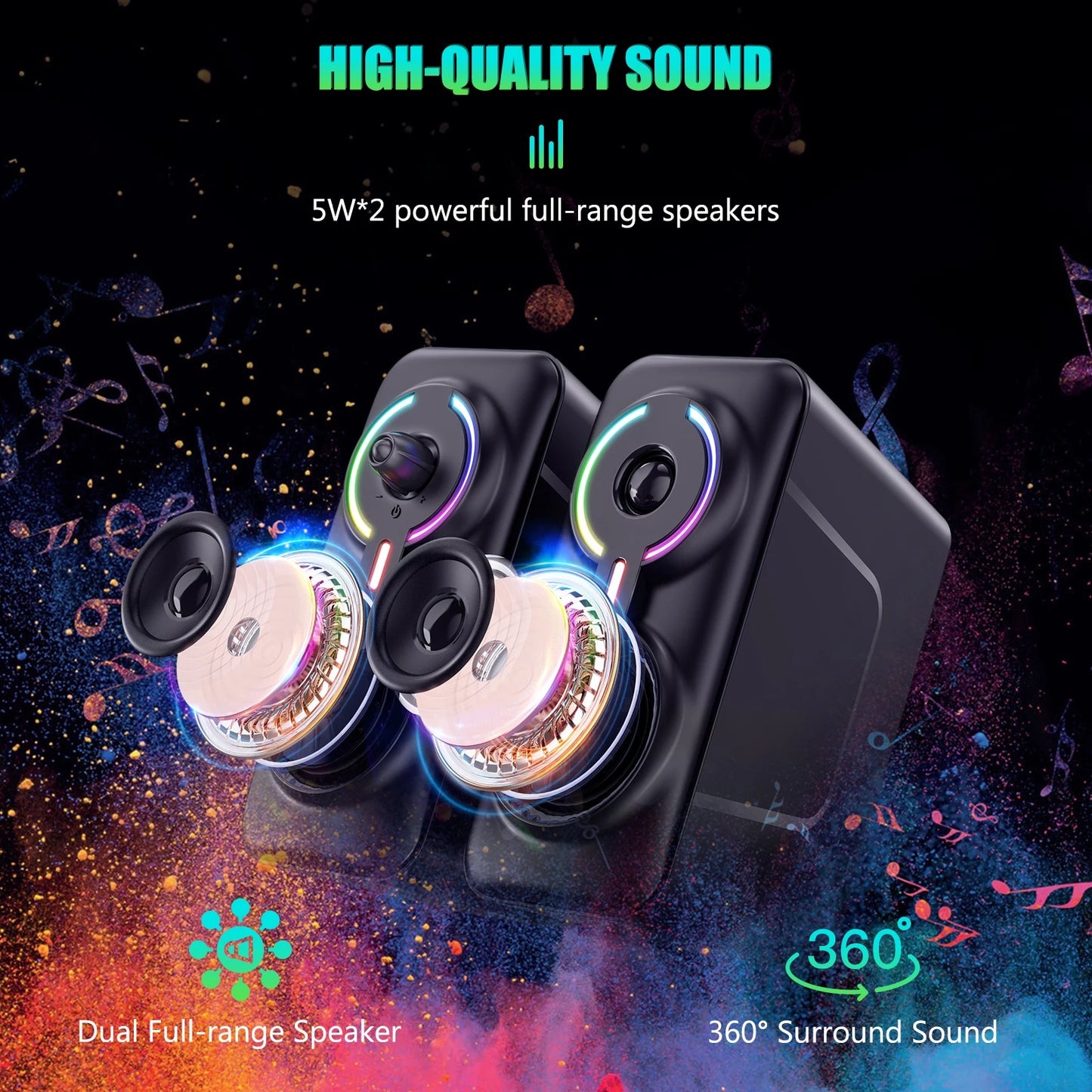 L6 Computer Speaker Subwoofer Heavy Bass Game Stereo