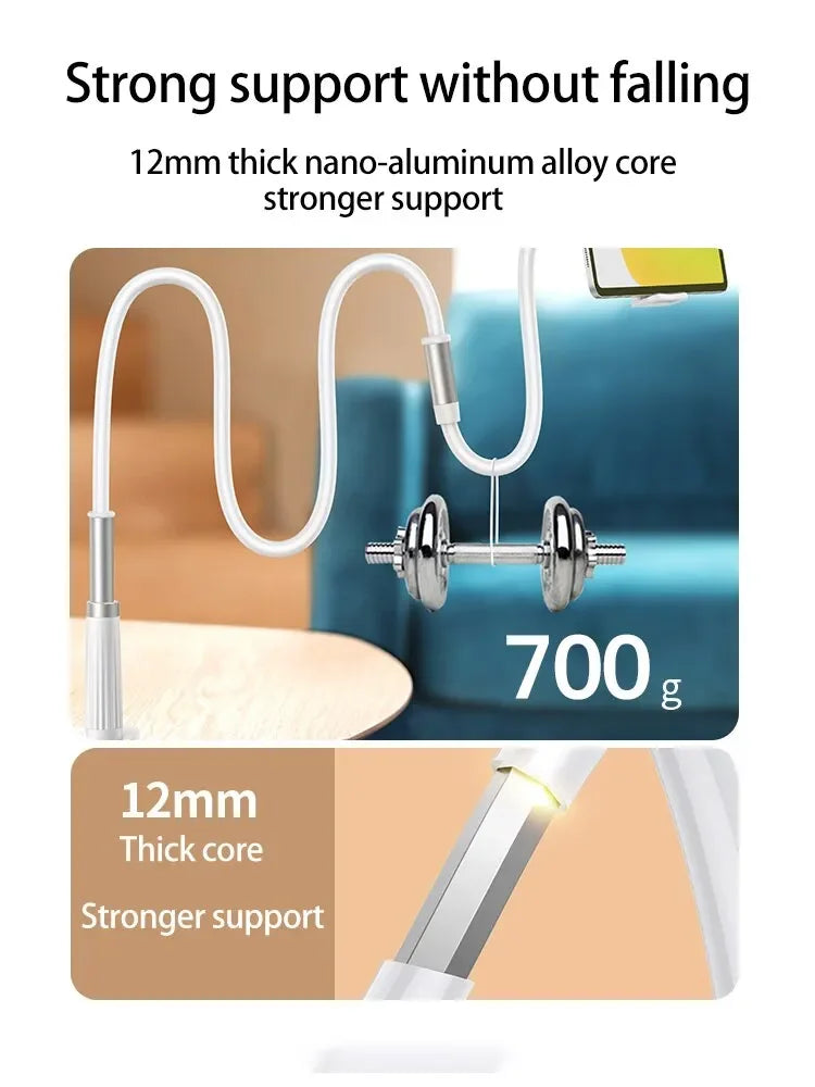 Phone Clip on Stand Holder with Grip Flexible Long Arm Gooseneck