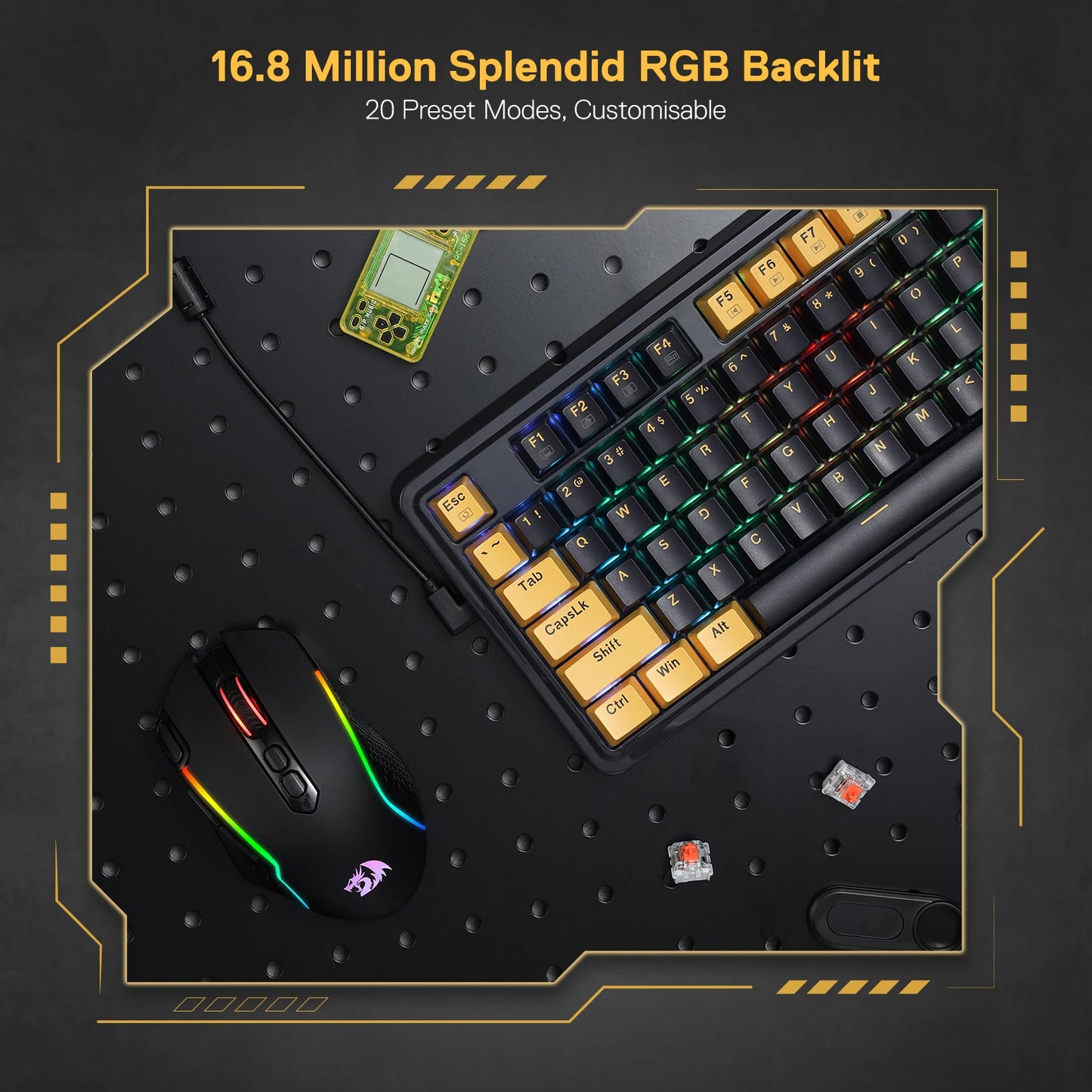 RGB Gaming Keyboard, 82 Keys Layout Hot-Swap Compact Mechanical Keyboard