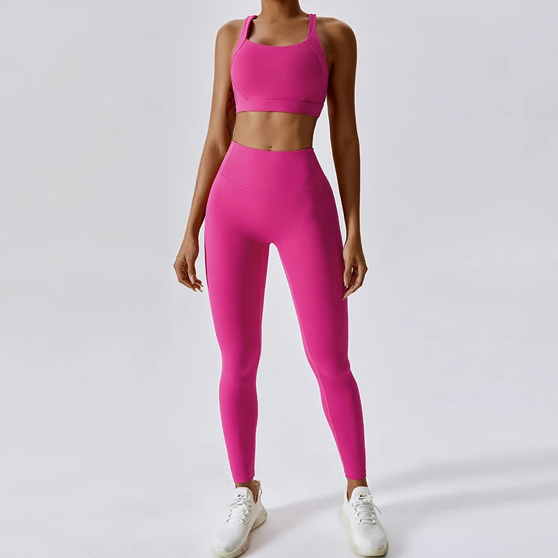 Set 2PCS Sports Suit Women Gym