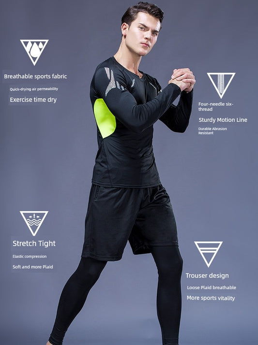 Men's Three-Piece Suit Quick-Dry Basketball Sports Spring & Fall Workout Clothes