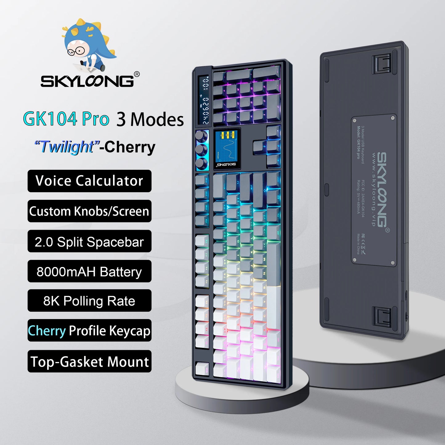 SKYLOONG GK104 Pro Full-Size 3-Mode Wireless Mechanical Keyboard