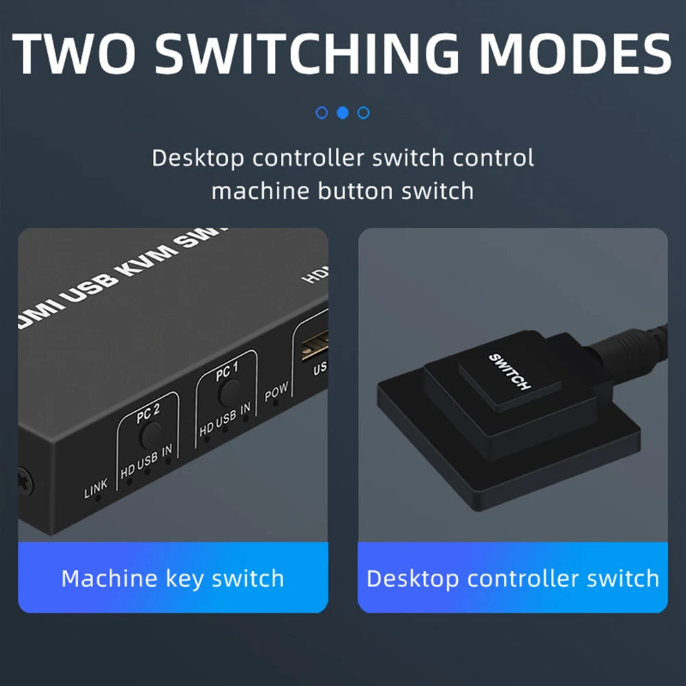 4K HDMI-Compatible USB KVM Switch HDMI-Compatible KVM Switch 60HZ Splitter Switcher