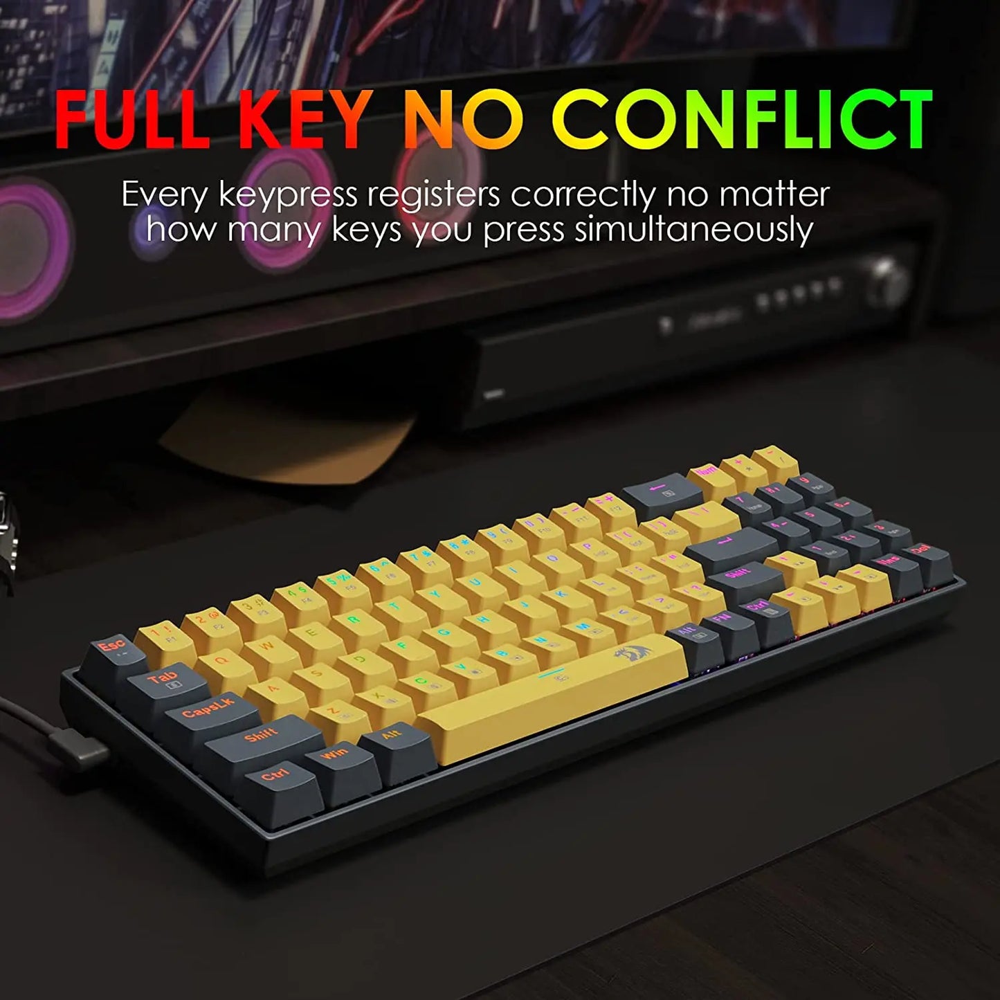 Redragon Gaming Mechanical Keyboard RGB Backlit 78 Keys Swith Anti-Dust