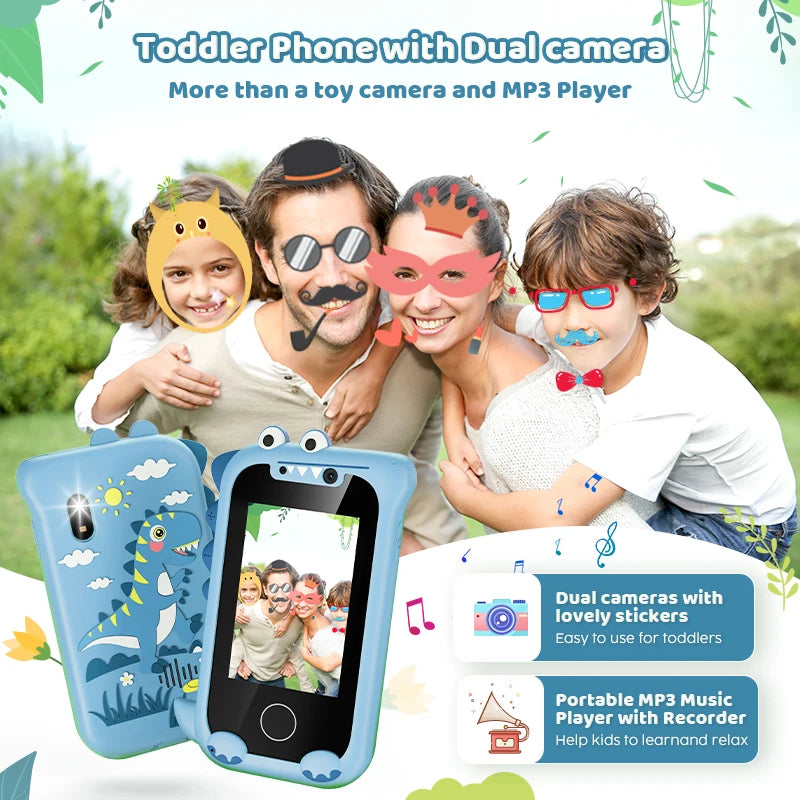 Kids Phone Gifts Toys for 3-12 Year Olds Toy Phone with Dual Camera