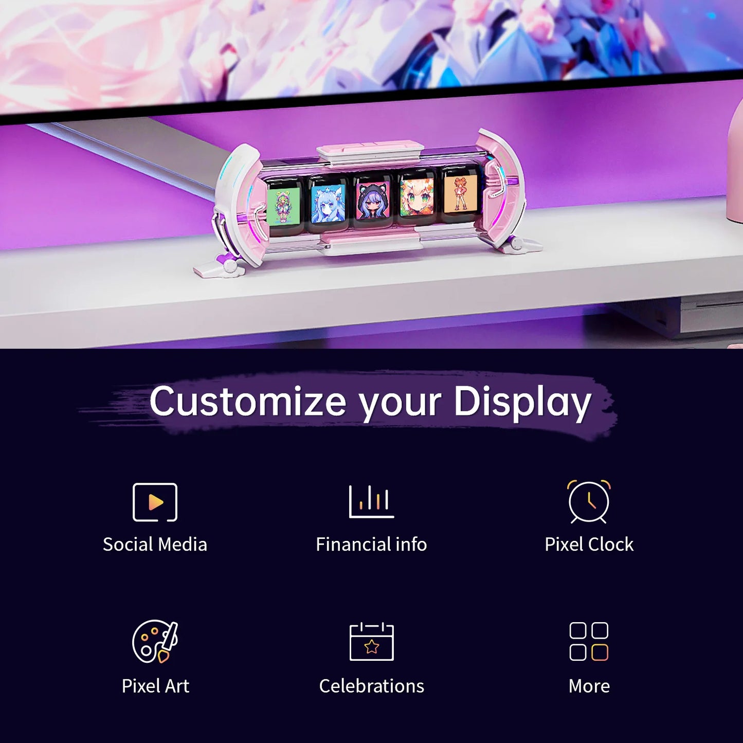 Divoom Times Gate - Cute Gaming Digital Clock with Smart App-Controlled