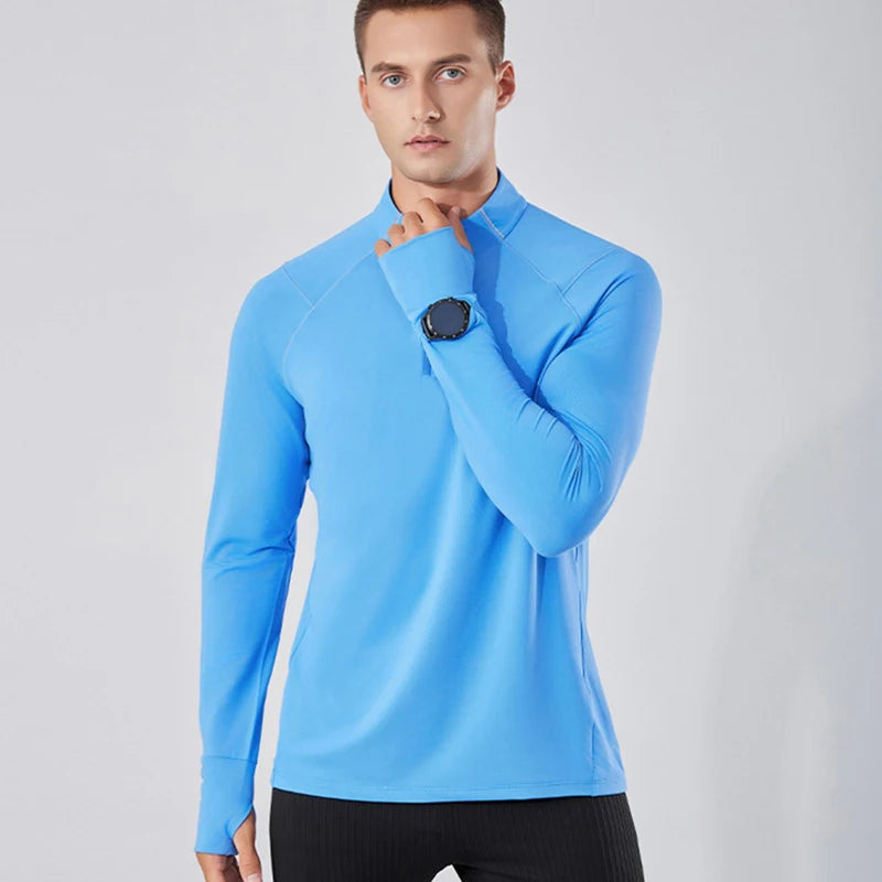 Men Women Compression Running Long Base T Shirt Fitness Sport Basketball Football Zipper Soccer Training Gym Bottom Clothes 109