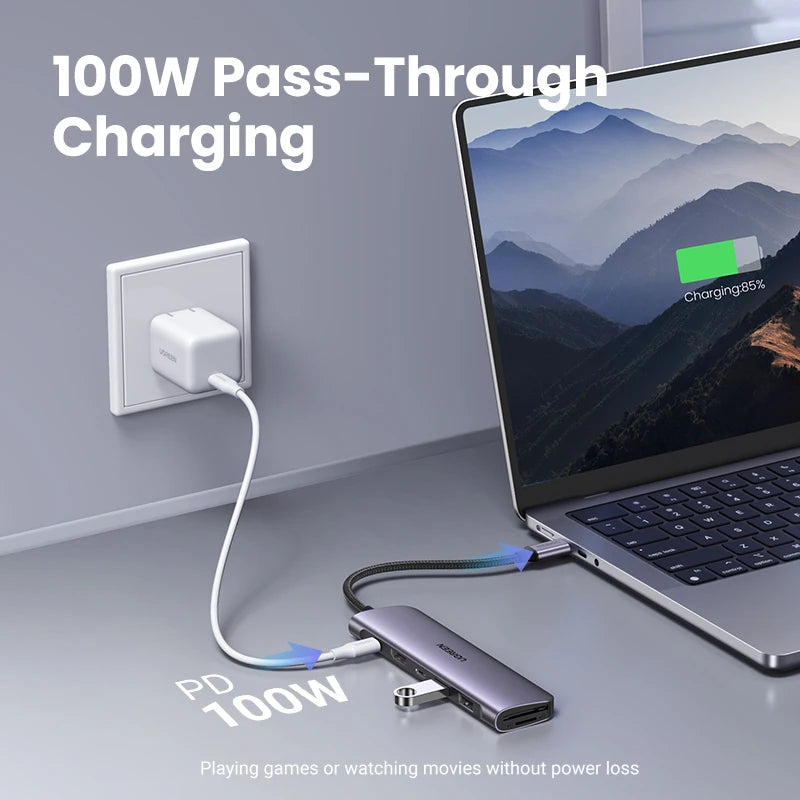 USB C Hub 7 in 1 USB C Dock 4K HDMI 100W PD
