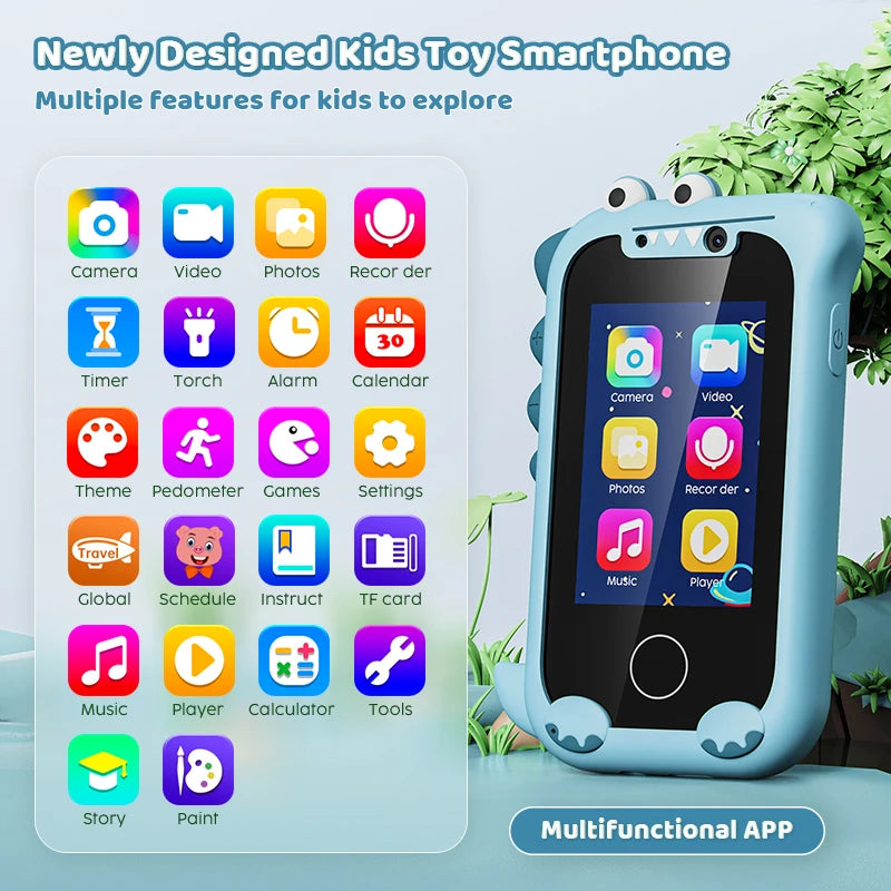 Kids Phone Gifts Toys for 3-12 Year Olds Toy Phone with Dual Camera
