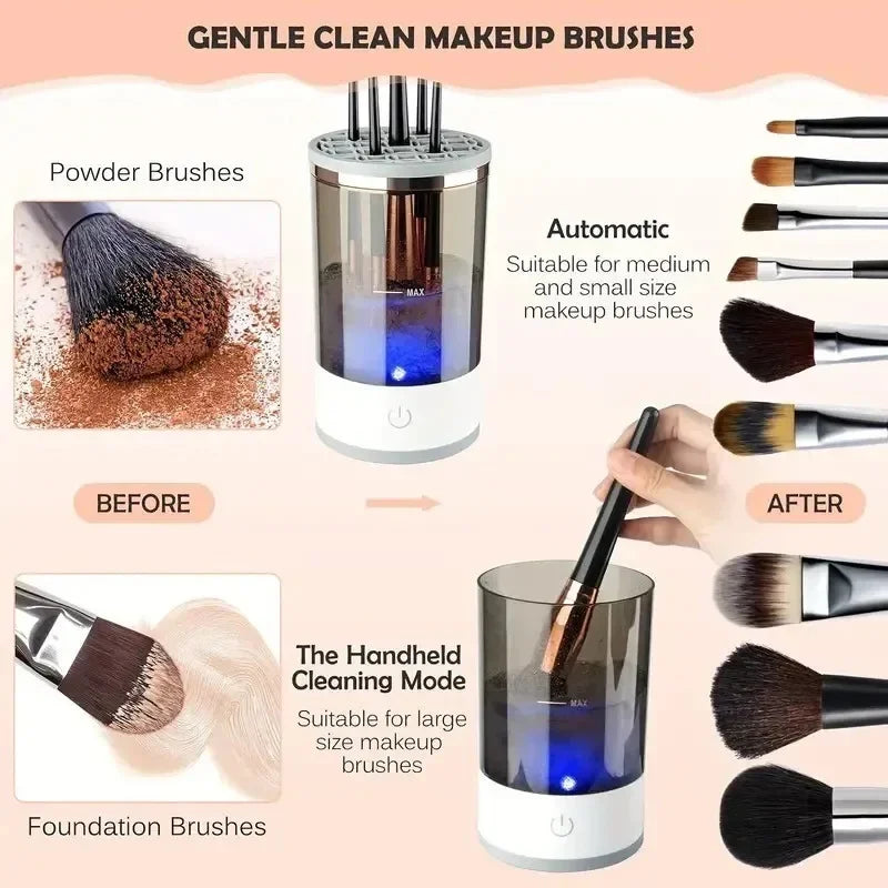 USB Plug Portable Electric Makeup Brush Cleaner with Rubber