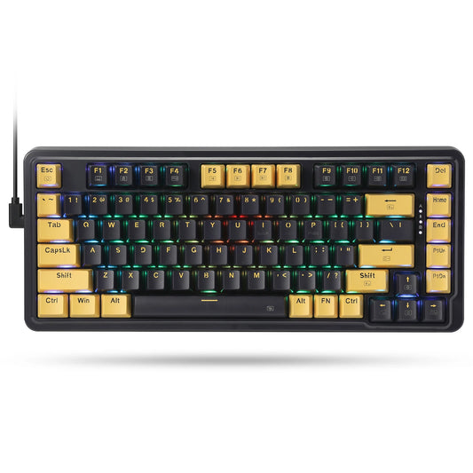 RGB Gaming Keyboard, 82 Keys Layout Hot-Swap Compact Mechanical Keyboard