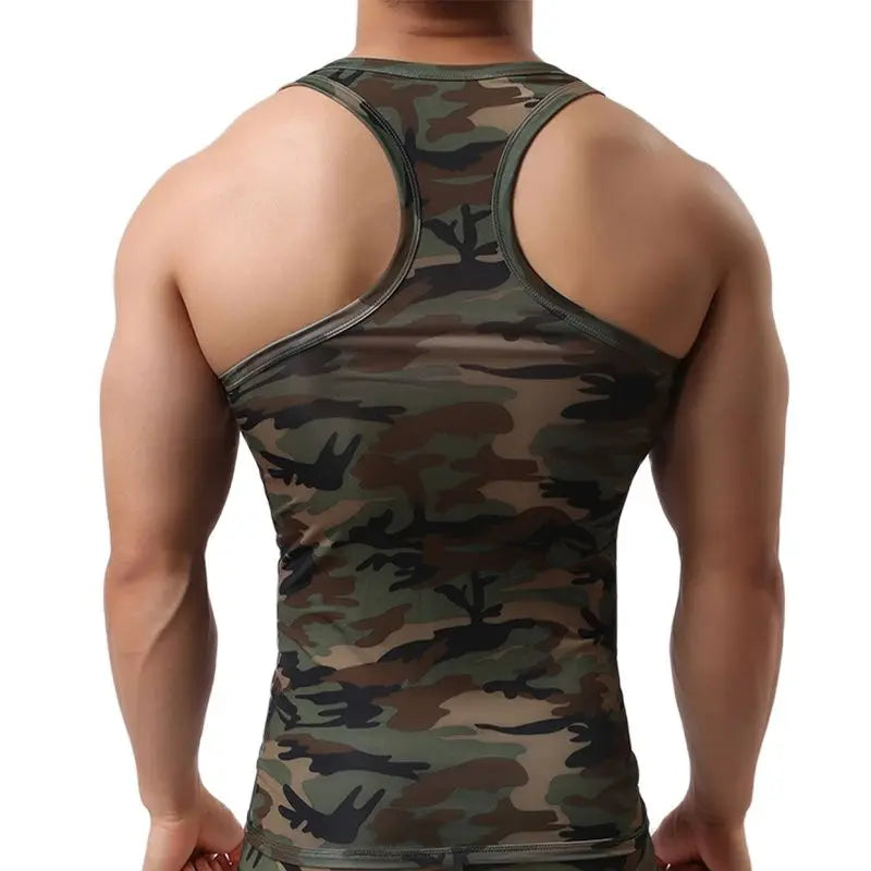 Fitness Camouflage Singlet Bodybuilding Vest Elastic Clothing