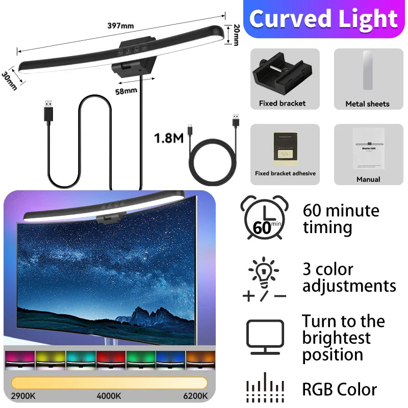 Curved LED Monitor Light Bar Rgb