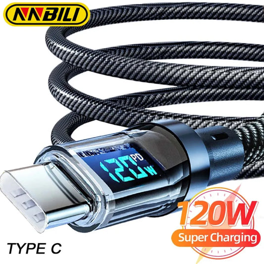 Type C Cable Phone Super Fast Charging Cable With LED Display
