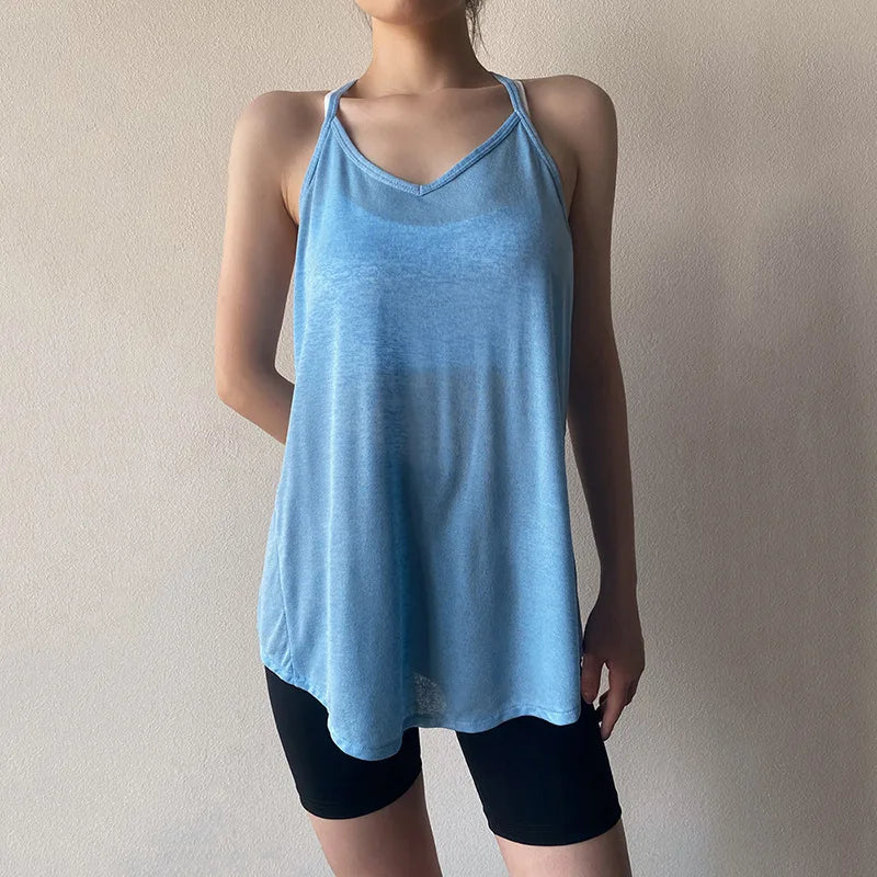 Vest Sports Wears Dry Fit Yoga Pilates Shirts Training Ladies Tank Tops