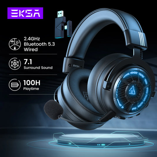 EKSA E5000 BT 2.4GHz Wireless Headphones Bluetooth 5.3 Gaming Headset
