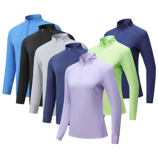Men Women Compression Running Long Base T Shirt Fitness Sport Basketball Football Zipper Soccer Training Gym Bottom Clothes 109