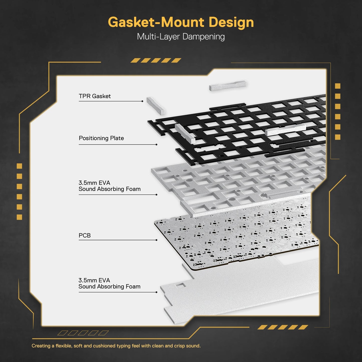 RGB Gaming Keyboard, 82 Keys Layout Hot-Swap Compact Mechanical Keyboard
