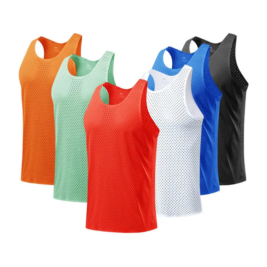 5 Colors Men's Marathon Running Quick Dry Training Top Mesh