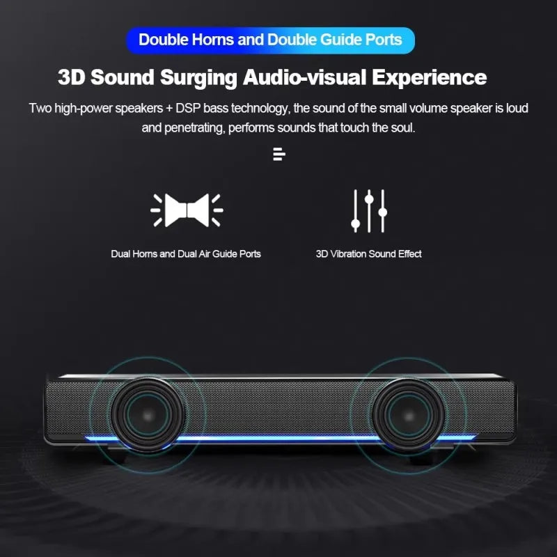 Esports Bluetooth Speakers Dsp Bass Mini Desktop Computer Sound Bar For Laptop TV