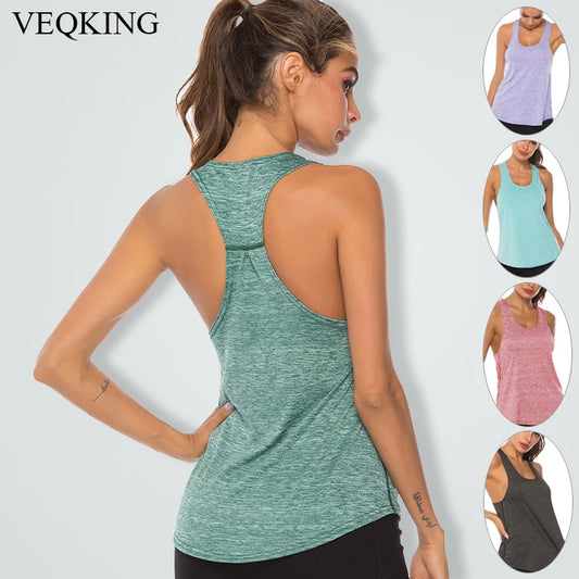 VEQKING Sleeveless Racerback Yoga Vest