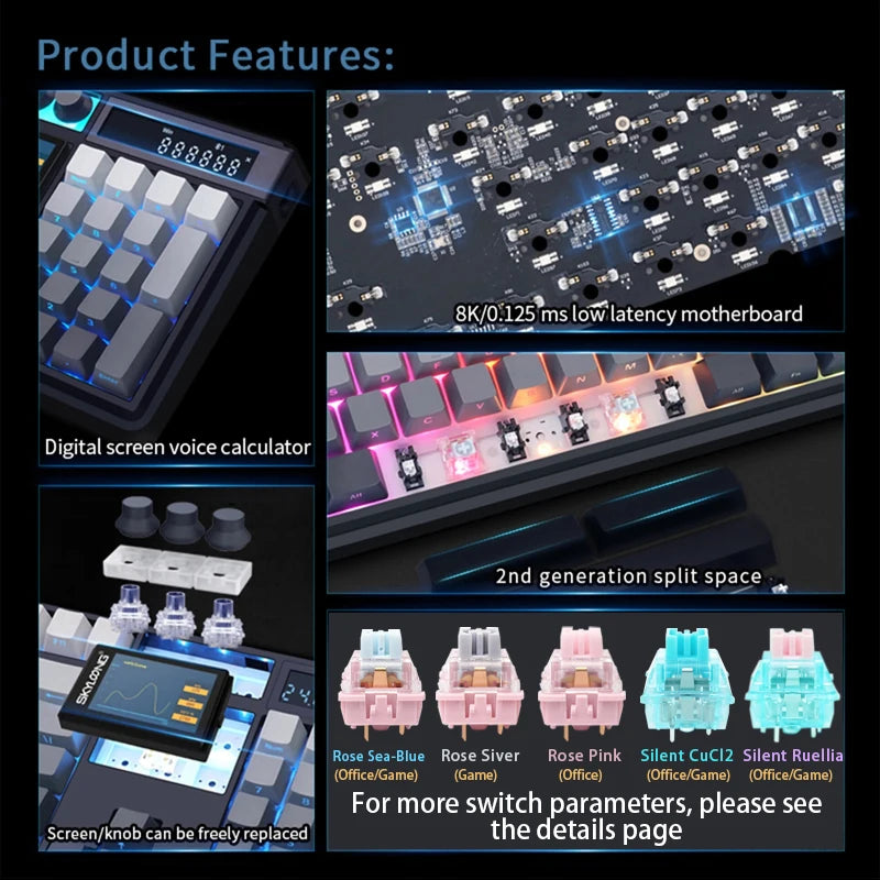 SKYLOONG GK104 Pro Full-Size 3-Mode Wireless Mechanical Keyboard