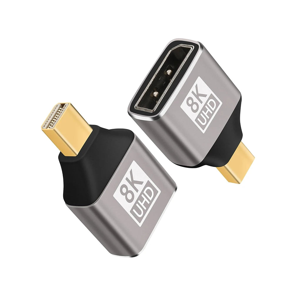 Mini DisplayPort to DisplayPort Adapter 8K60Hz DP2.1 Female to MiniDP Male Bi-Directional